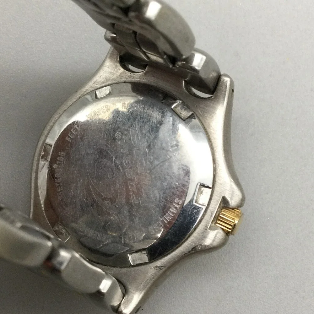 Fossil Blue Watch Women 29mm Silver Gold Two Tone Date Round Dial New Battery 6" - Picture 10 of 14